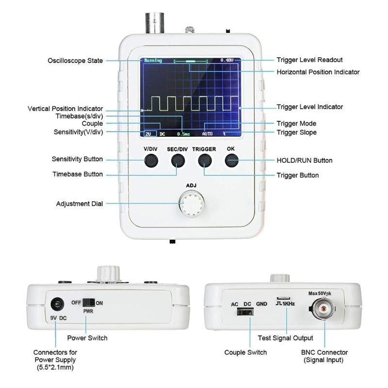 Oscilloscope Dso Mini - d'analyseur logique d'oscilloscope numérique portable Mini