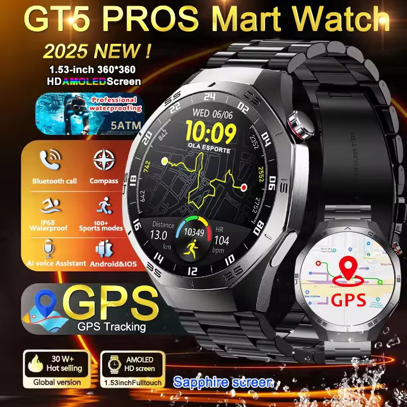 Diy Wearable Electronics - Montre intelligente GPS ronde étanche BT