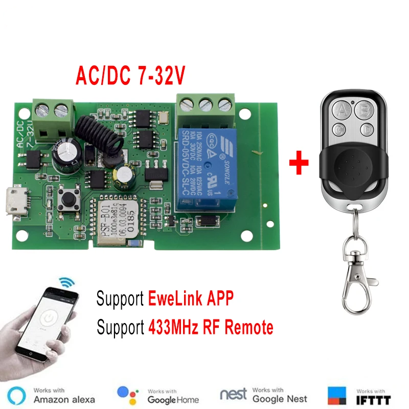 Ewelink AC/DC 5V 7V-32V 1 cana - Relay Module 5V avis et prix