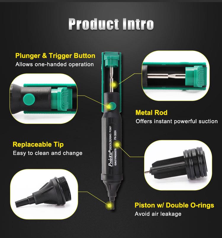 Pistolet à dessouder Pro'sKit  - Desoldering Pump Solder avis et prix